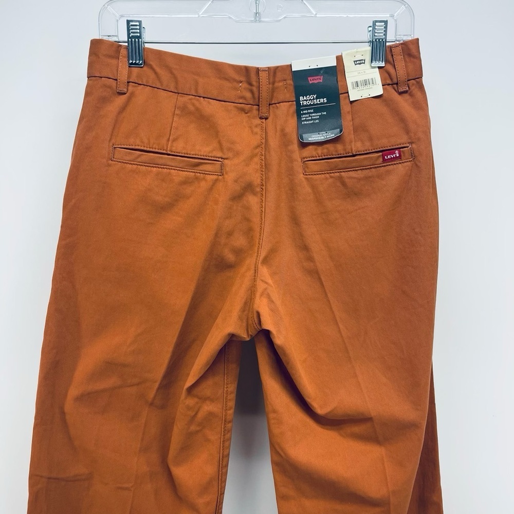 Levi’s Baggy Pans 26x31 Or 2 Women’s Trousers A Mid Rise Straight Leg Brown New - Picture 10 of 14